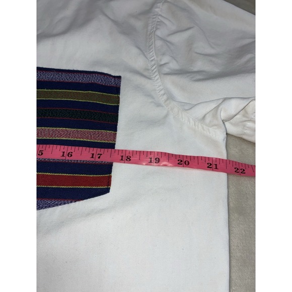 Bellfield Shirt Men's L White Short Sleeve‎ Southwestern Woven Pocket - Picture 7 of 11